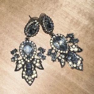 Art deco rhinestone dangly earrings